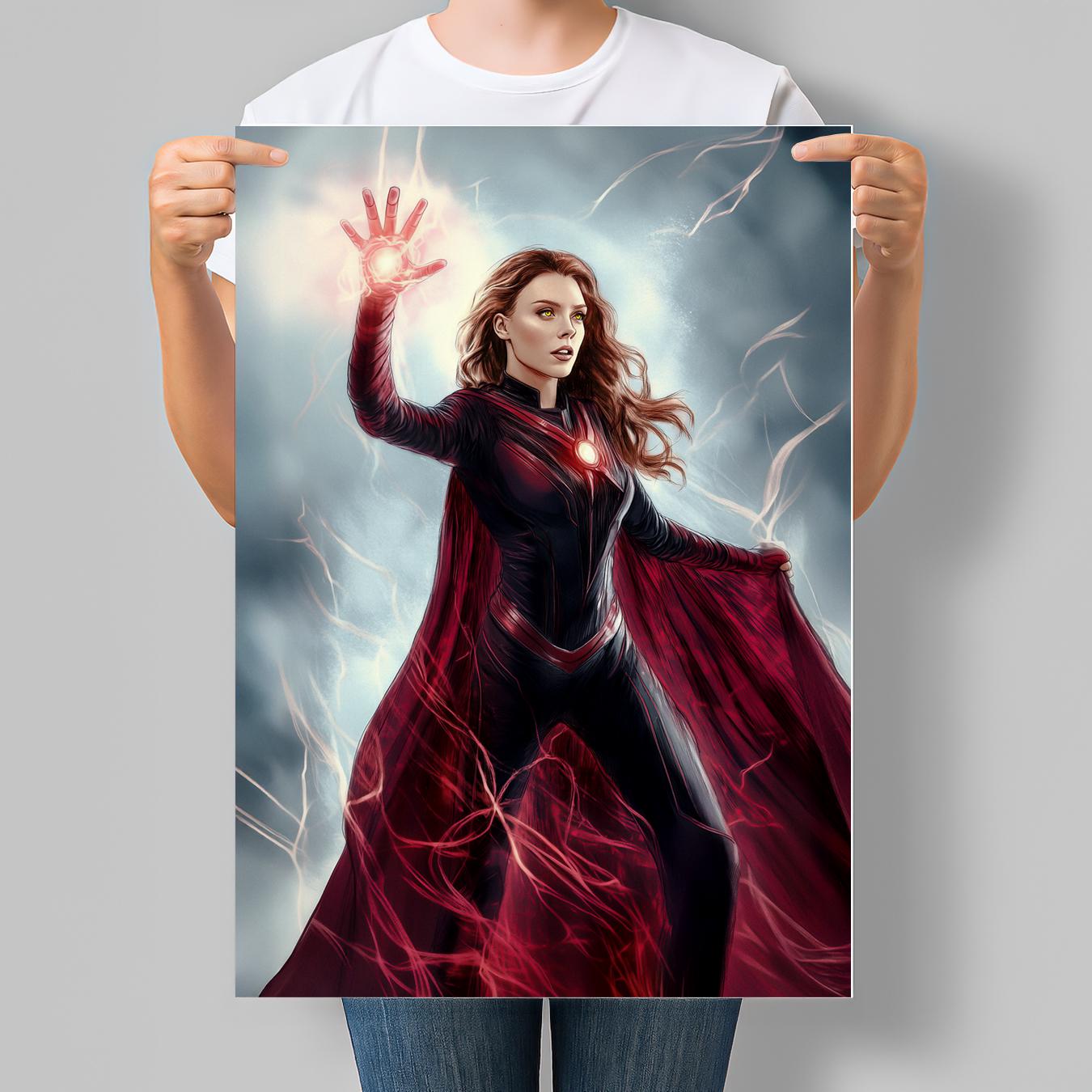 Постер супергероиня Marvel Ванда Максимофф Fan art Серия Superheroine Collection 42x60 см A2 без рамки (MAR17_A2)