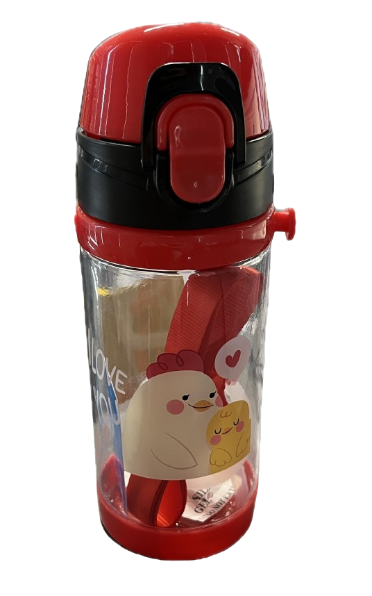 Бутылка-поилка детская Stenson WW02692 с ремешком 450 мл Red (595841)