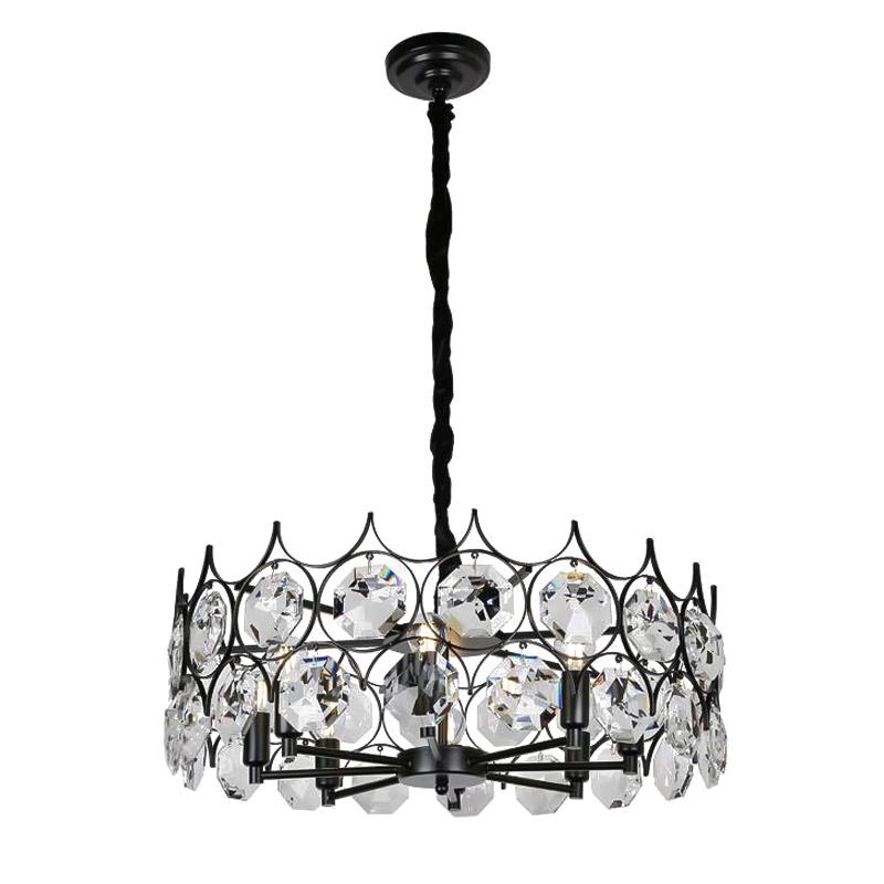 Люстра Light House LS-17104-8 600 хрустальная подвесная Черный (16348)
