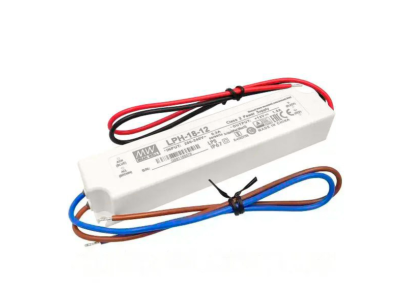 Блок питания Mean Well 18W IP67 12V LPH-12-18 FC180-264V/DC (2843)