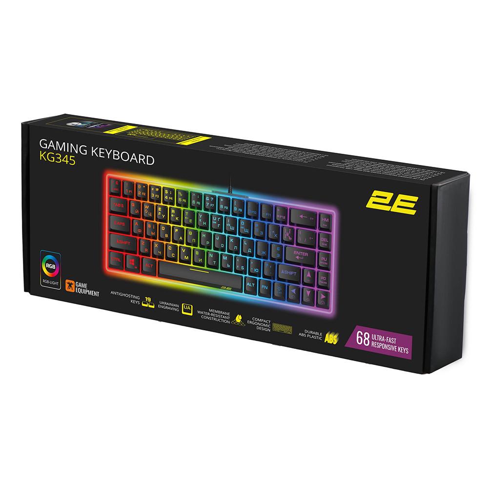 Клавіатура провідна ігрова 2E GAMING KG345 RGB 68key USB Чорний (2E-KG345TR) - фото 8