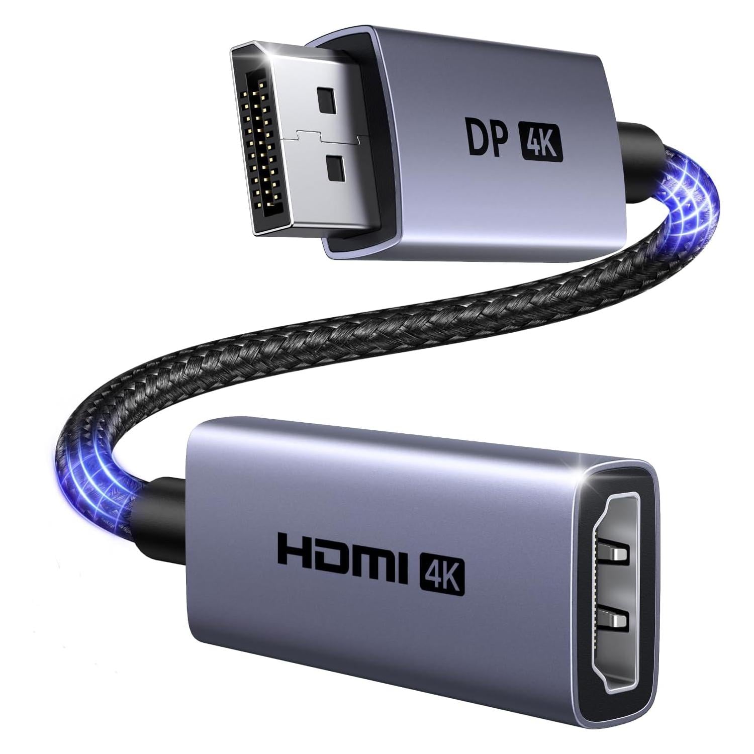 Адаптер DisplayPort на HDMI UGREEN DP139 DP 1.2 HDMI 2.0 с гнездом HDMI до 4K 60 Гц однонаправленный HDR10 2K 144 Гц передача звука Серый (95418)