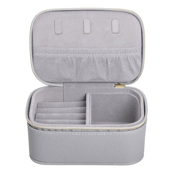 Ящик для украшений на молнии 13х9х6 см Серый