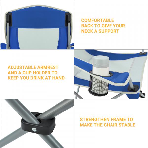 Стілець Kingcamp Arms Chairin Steel Grey/Blue (KC3818) - фото 5