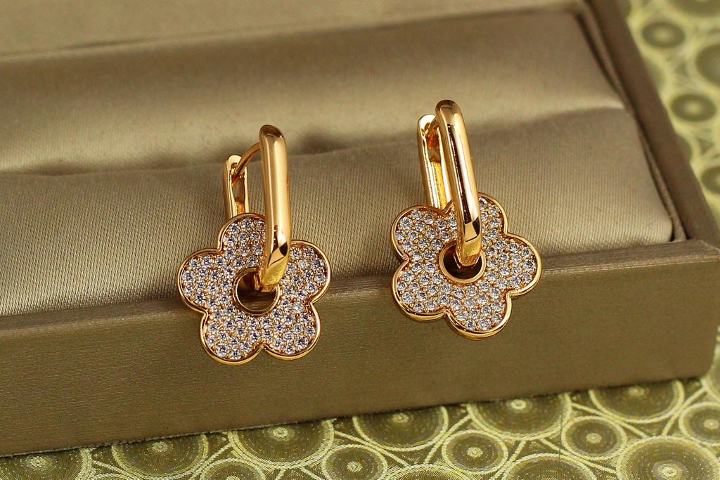 Серьги Xuping Jewelry Медуница съемная подвеска 2,1 см Золотистый (33382613)