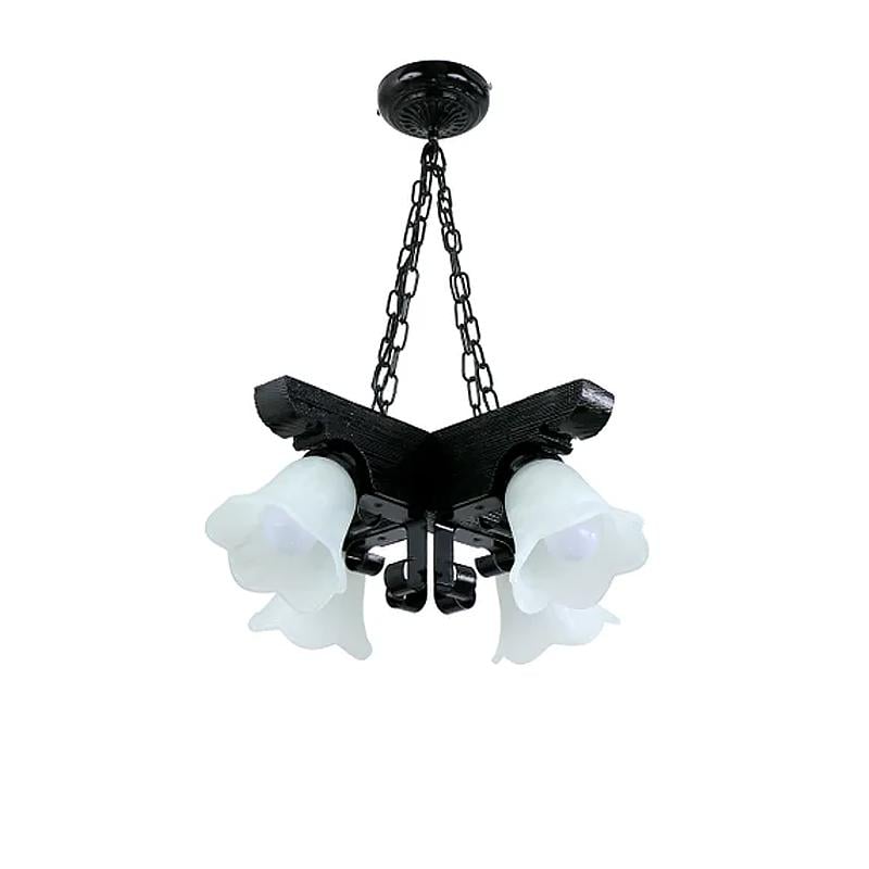 Люстра подвесная с плафонами Light House SRS-16175/4 на четыре лампы Черный