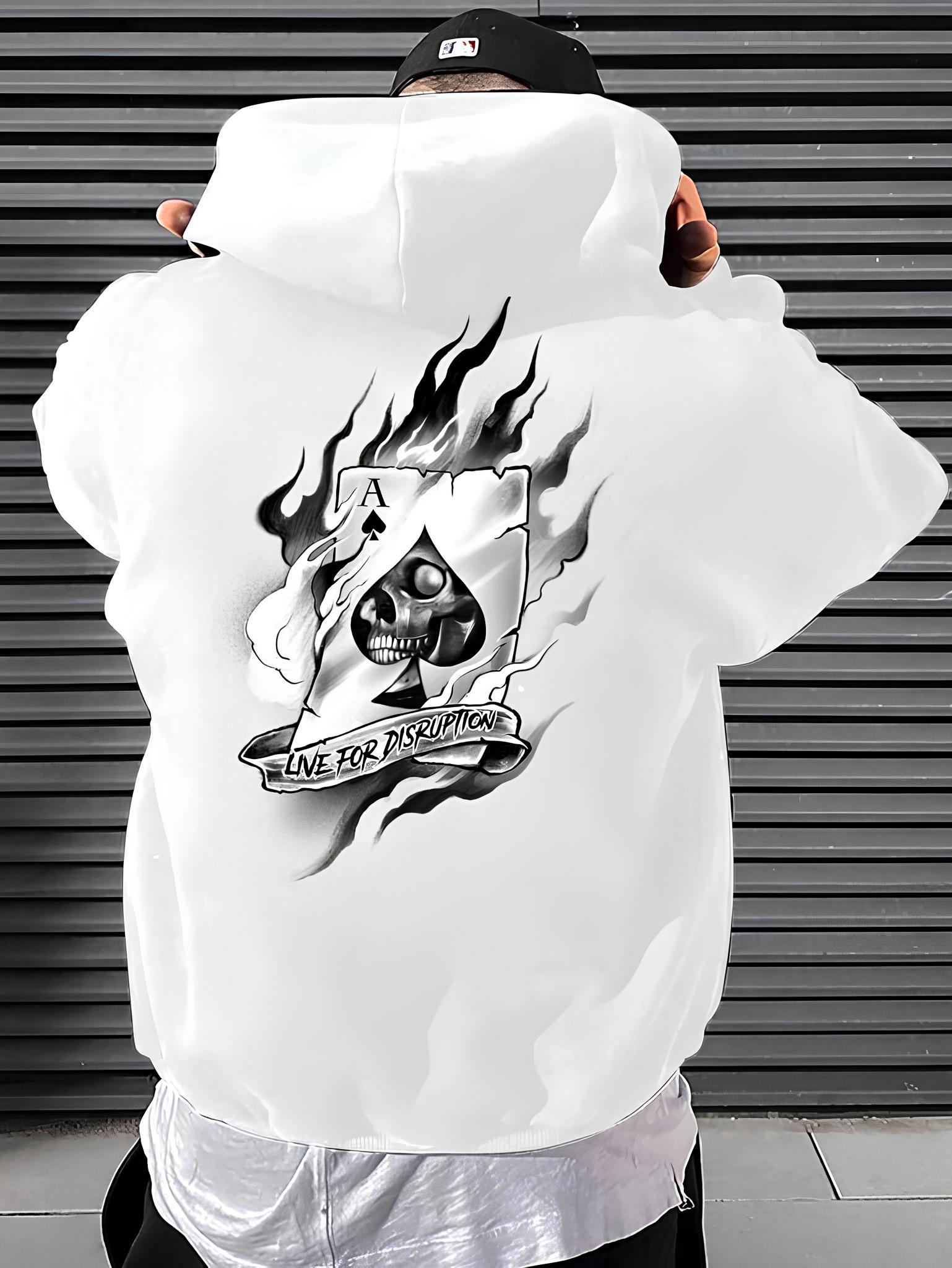 Худі оверсайз з ДТФ-принтом 66-537 L Білий (37244)