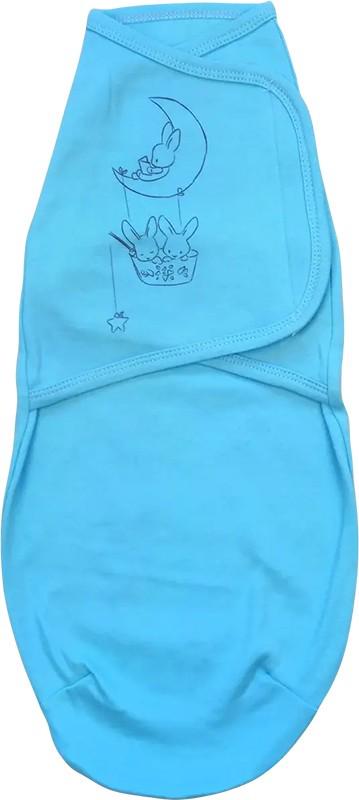 Пеленка-кокон на липучке Dexter's Зайка 56-62 см Голубой