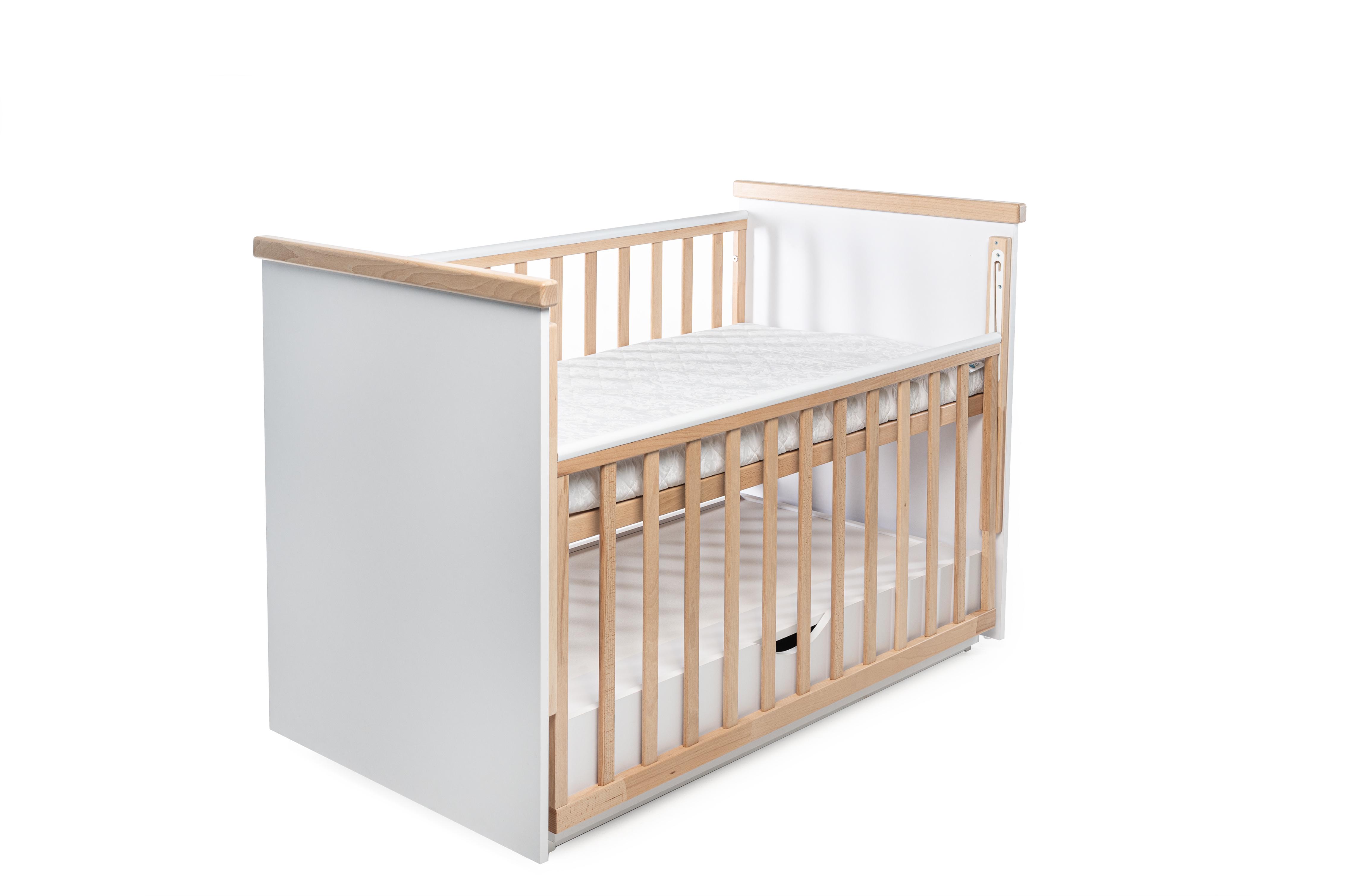Детская кроватка-трансформер Колыбельная с ящиком Белый с натуральным (DS744) - фото 3 Детская кроватка-трансформер Колыбельная с ящиком Белый с натуральным (DS744) - фото 3