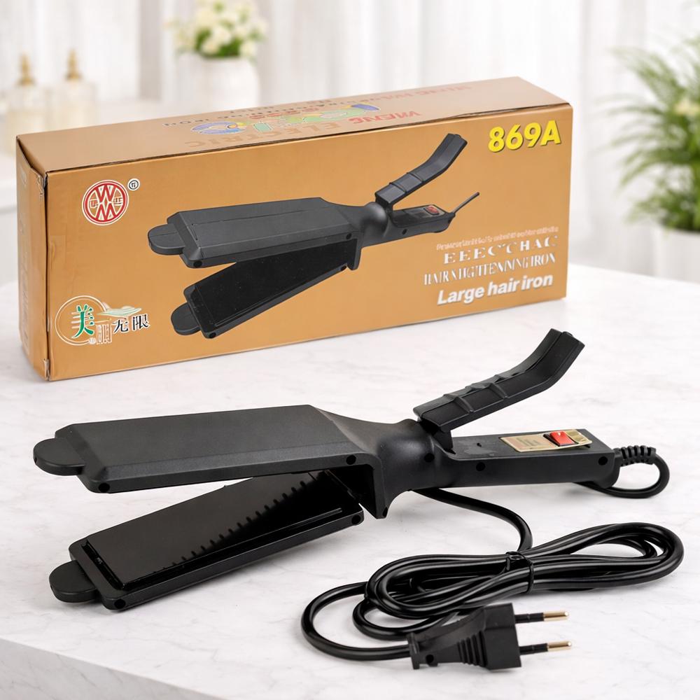 Випрямляч для волосся електричний 869A широкі пластини 5 см 210°C 30-35 Вт Чорний