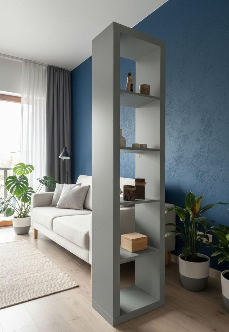 Стелаж для книг двосторонній Inteo Мікс 1х5 1854х438х290 мм 50 мм Платиновий сірий (33232996)