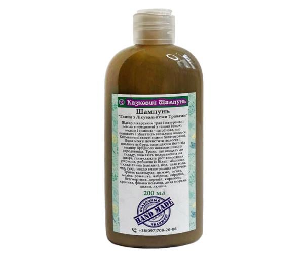 Шампунь натуральный Глина с лечебными травами 200 мл (nsh-002)