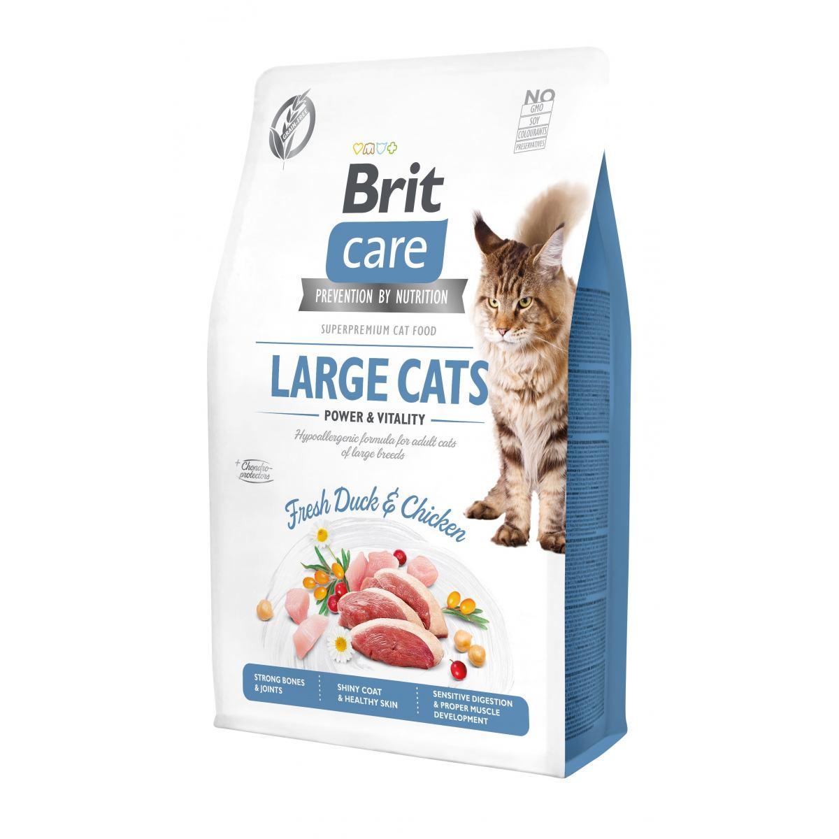 Сухий корм для котів Brit Care Cat Large cats Power&Vitality качка та курка 2 кг (171310/0914)