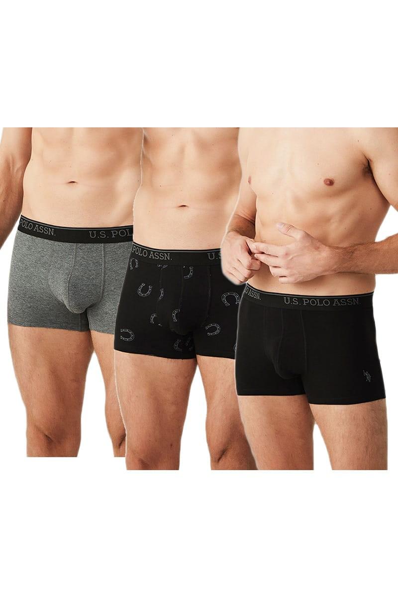 Труси боксеры U.S. Polo ASSN р. 50/L 3 шт. Черный-Серый (67939)