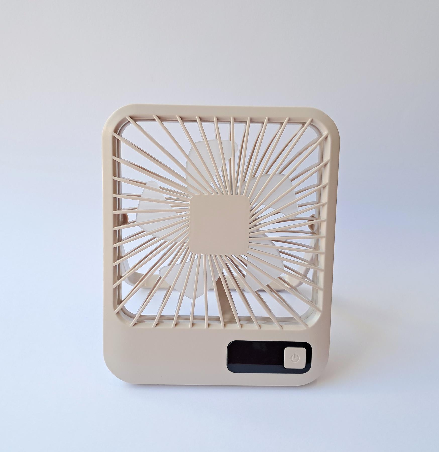 Вентилятор портативный аккумуляторный USB Бежевый (F10)