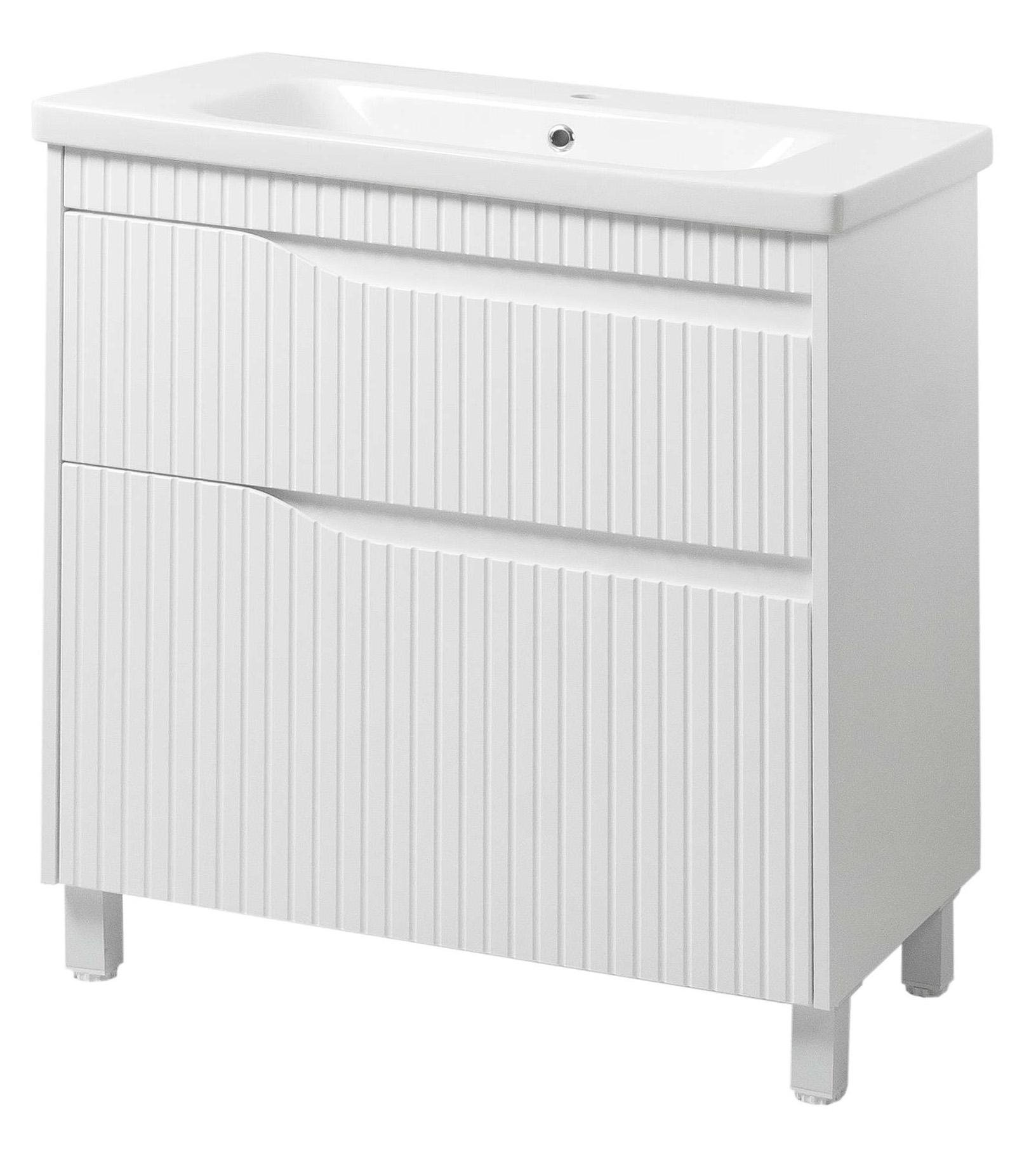 Тумба ЮВВІС Florence ТНБ-2 Д з умивальником Bolero 80 см Білий матовий (25075183)