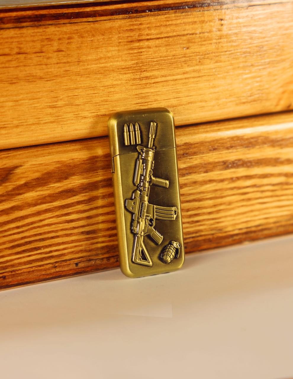 Зажигалка газовая кремниевая №19-18 автомат Gold (32146969)
