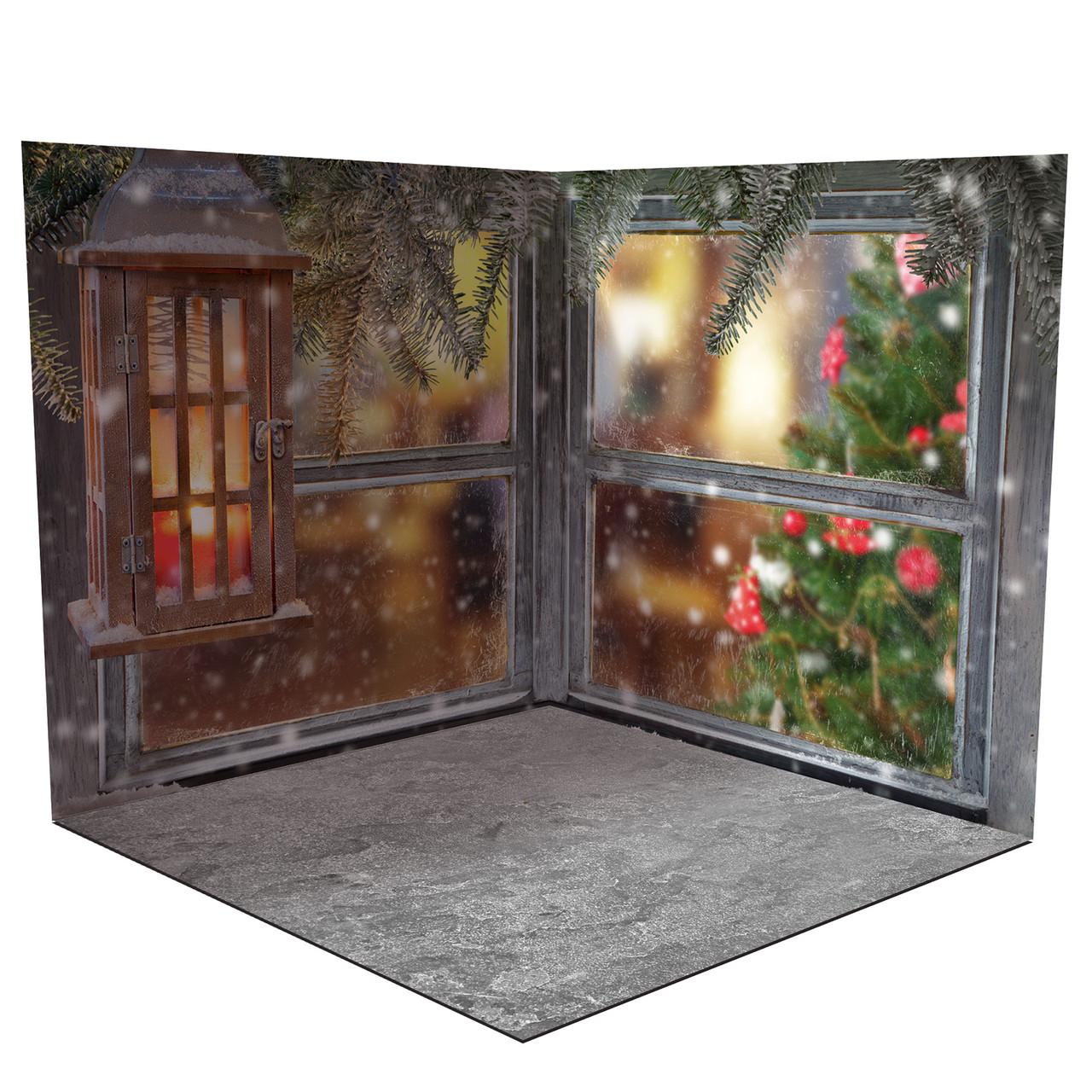 Фотофон виниловый угловой новогодний 140x140 см Frontlit 450 г/м2 №58503