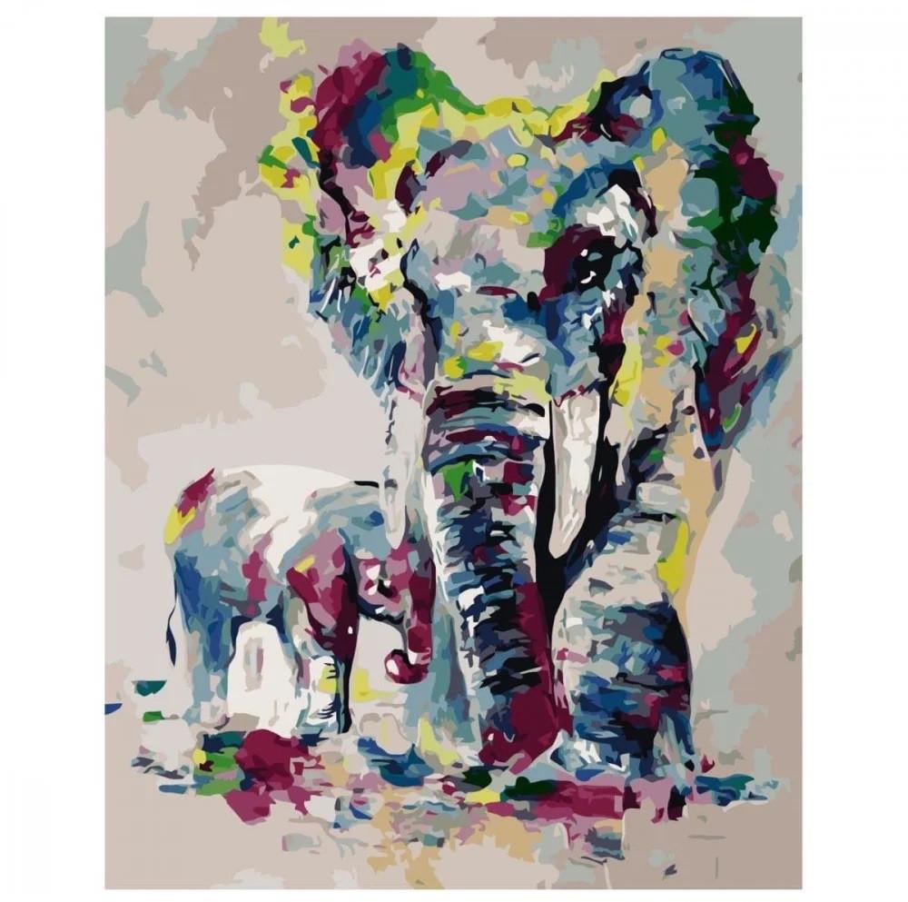 Картина по номерам Strateg Акварельные слоны 40x50 см (VA-2355)