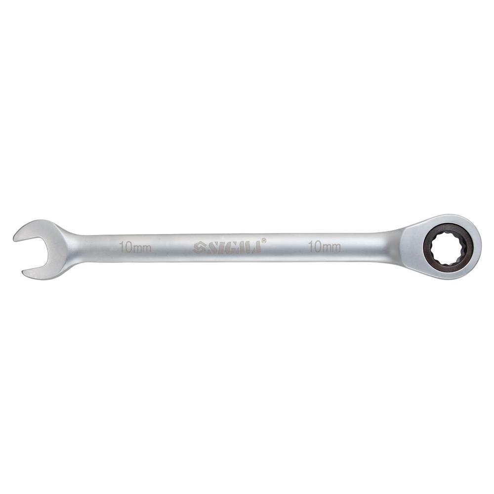 Ключ рожково-накидной Sigma CrV satine с трещоткой 10 мм (6022101)