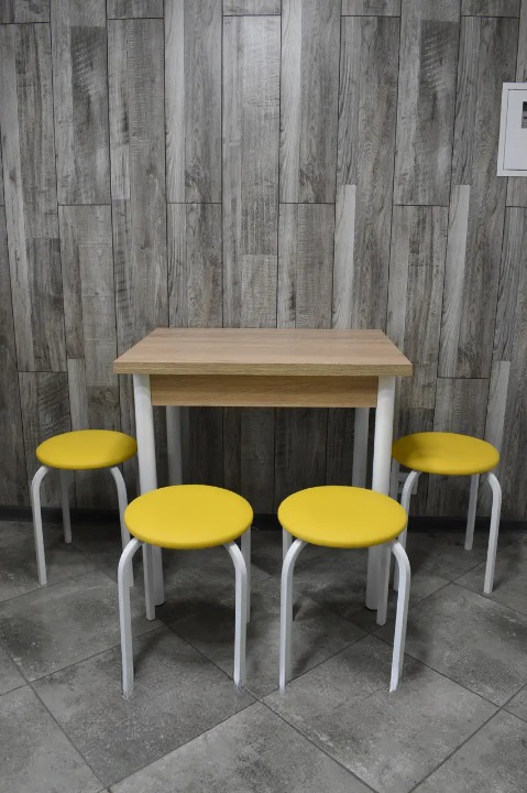 Кухонний комплект Оскар Стандарт стіл розкладний/табурети 4 шт. 60х80х75 см Дуб Молочний (28375241)