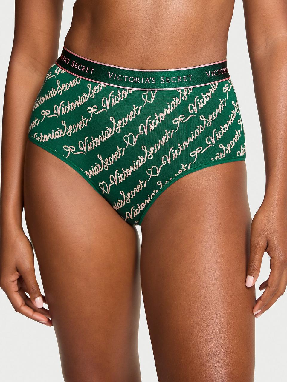 Трусики женские Victoria's Secret Logo Cotton Modern Brief XS Зеленый (231129175431)