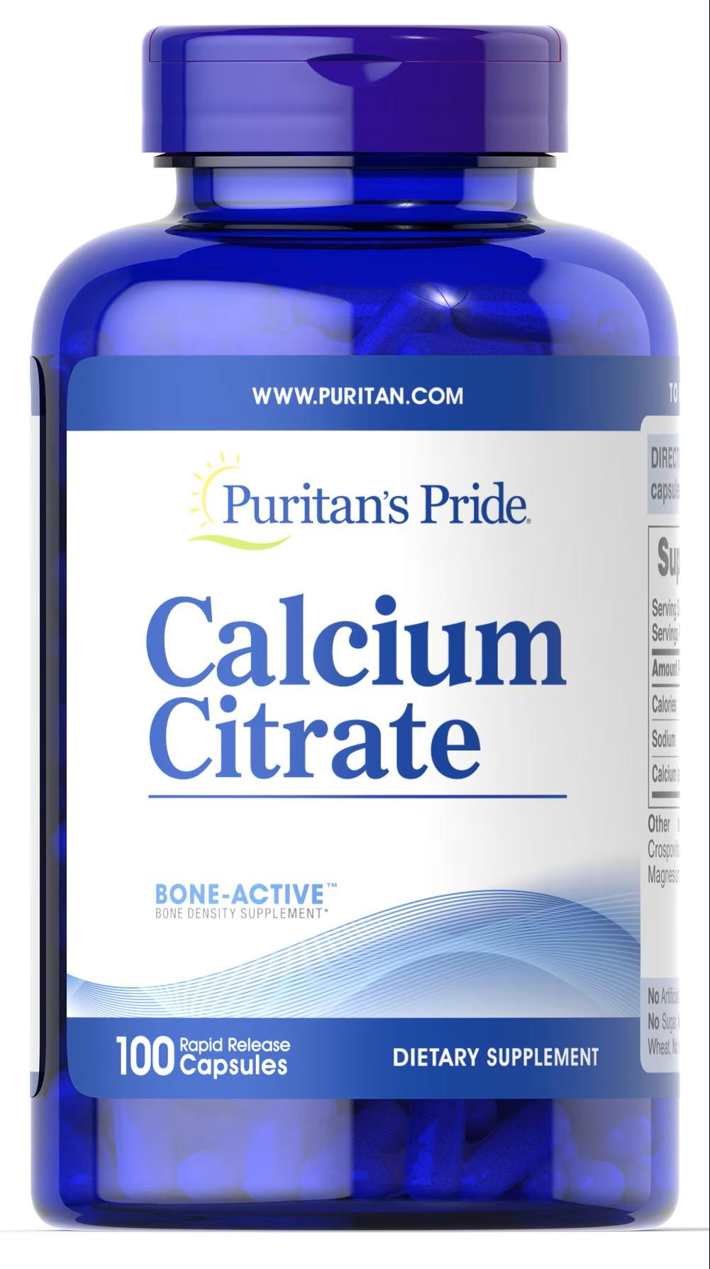 Кальций Puritan's Pride Calcium Citrate 100 капс.