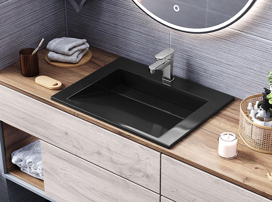 Умывальник накладной Luxor Kraft Low 60 Black (29912358)