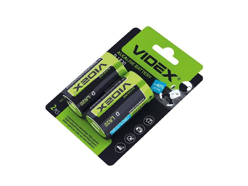 Батарейка лужна Videx LR2O/D 2 шт. Blister Card (4829)