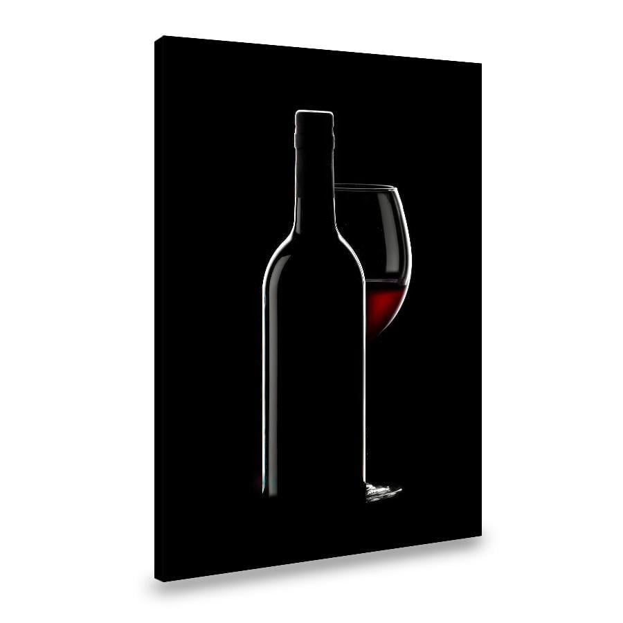 Картина на холсте Черная бутылка красного вина 80x54 см (251VP_L)