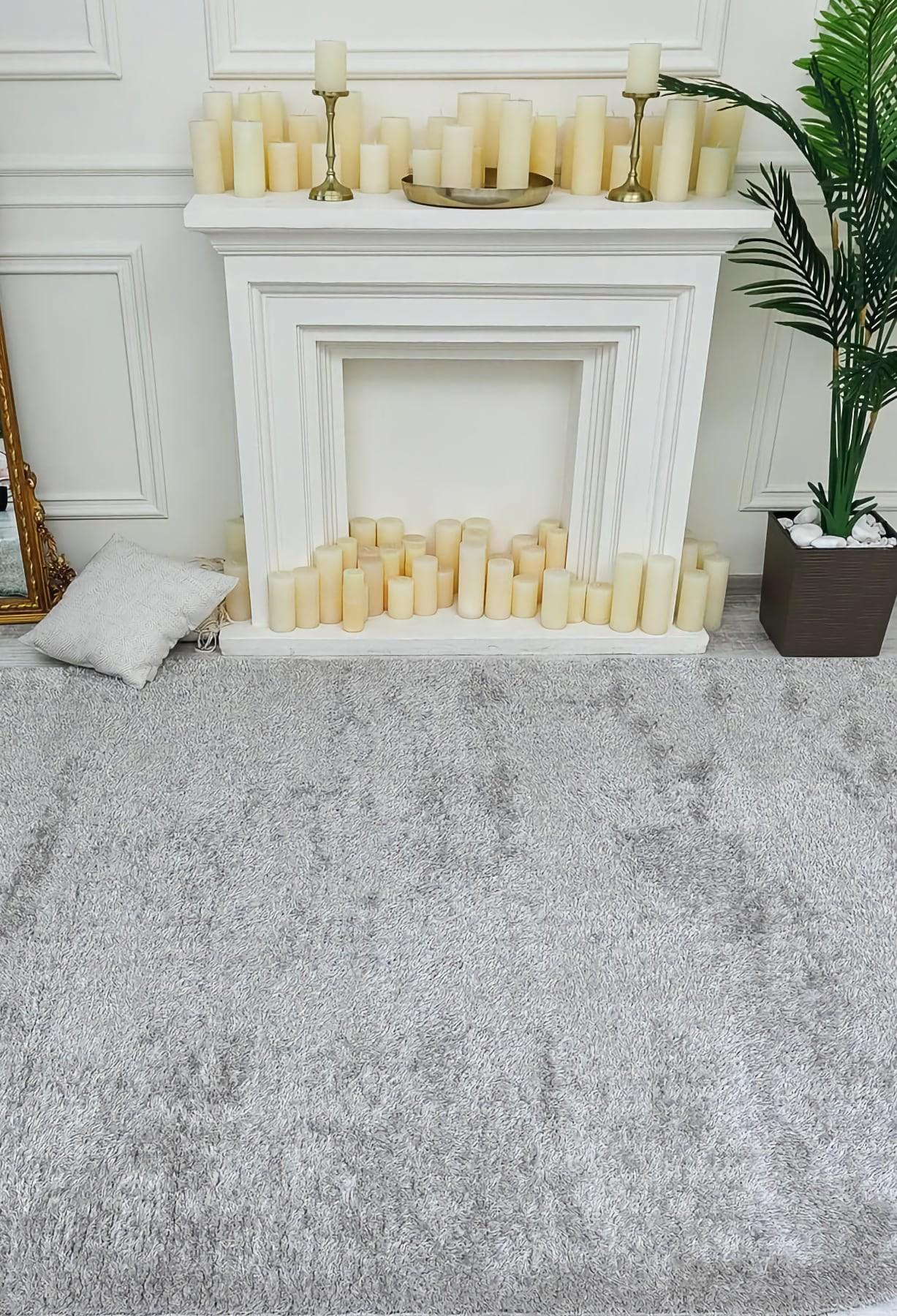 Ковер с высоким ворсом Puffy 4b S001a 200x290 см Grey (37282029)