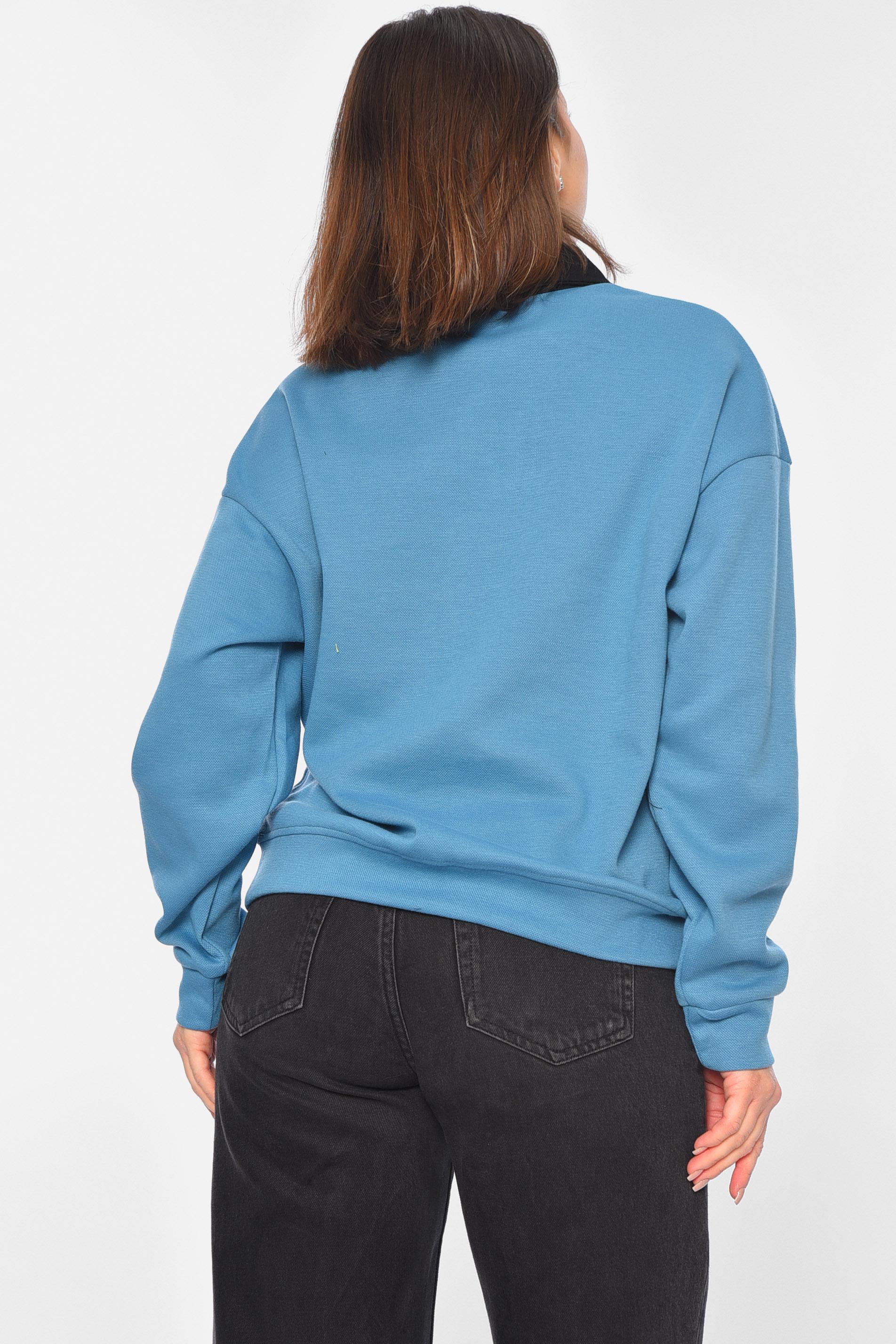 Свитшот женский M-L Голубой (195073) - фото 3 Свитшот женский M-L Голубой (195073) - фото 3
