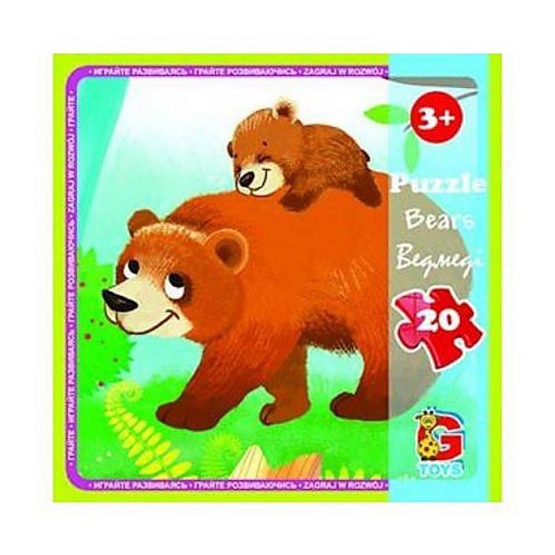 Пазлы детские картонные G-Toys Лесные обитатели 20 эл. (IP-177-P-950)