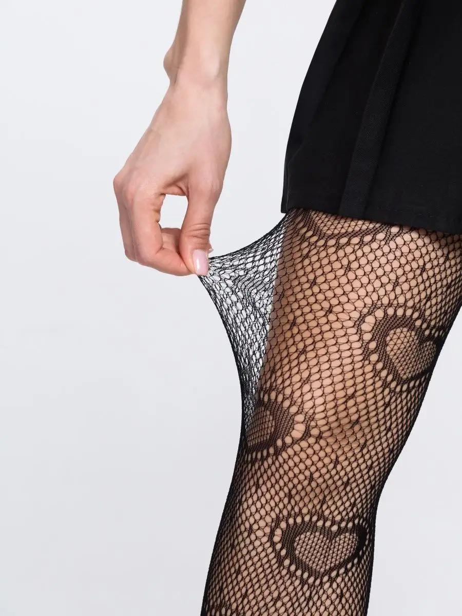 Колготки капронові з візерунком серця XS-3XL - фото 5 Колготки капронові з візерунком серця XS-3XL - фото 5