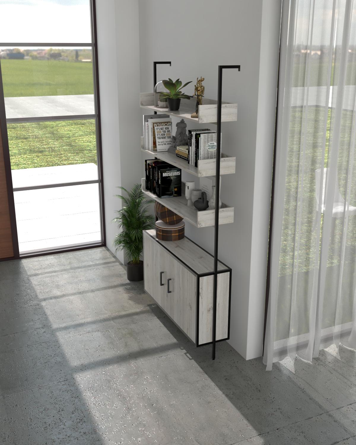 Стелаж з тумбою EcoLoft Лорето DSP-1415-2 в стилі лофт Дуб Кортона (DSP-1415-2)