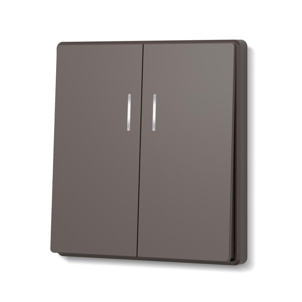 Выключатель двухклавишный Video Nota с подсветкой Мокко (31578526)