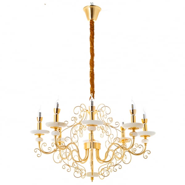 Люстра с завитками Flora 8 свечей Золото (KC011/8 (gold)