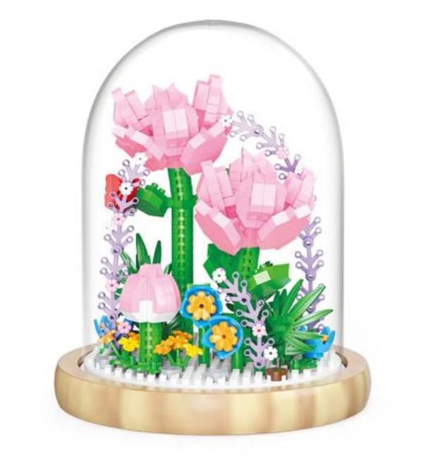 Конструктор Elegant Dianthus серия Flower Flask Элегантные гвоздики под куполом 624 детали (2104619282)