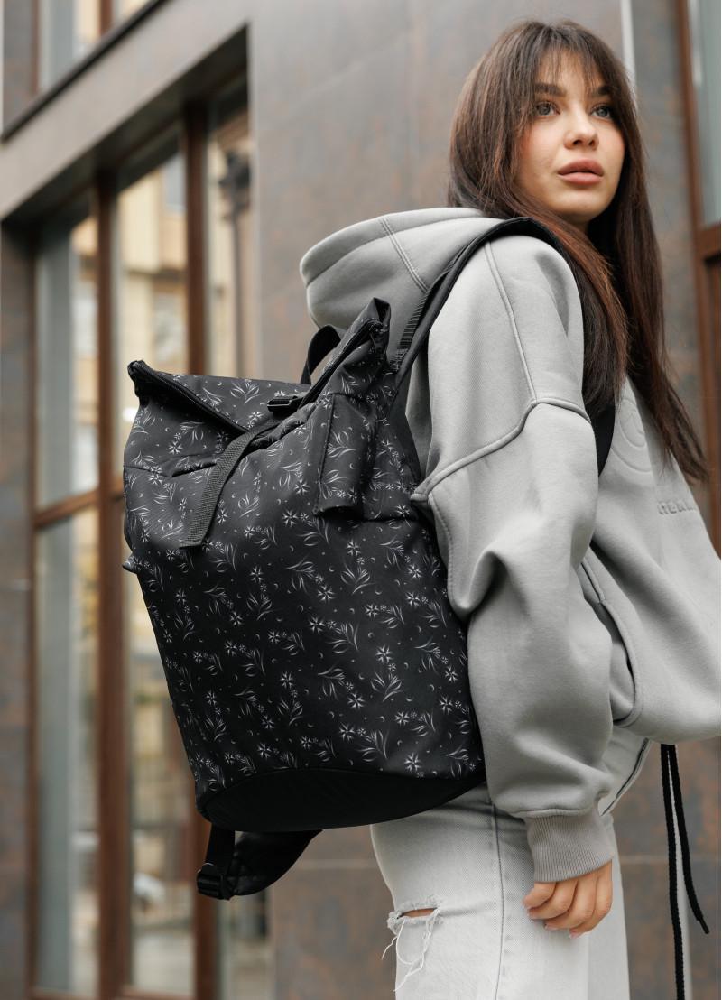 Рюкзак женский Sambag RollTop KZN 41х27х18 см Черный (24300702) - фото 8