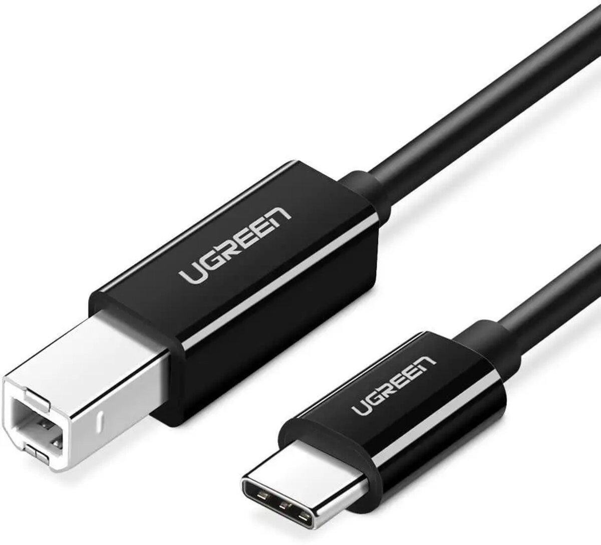 Кабель UGREEN US241 USB-C Male to USB-B 2.0 Male Printer Cable ABS Plastic Case 100 см Black (19100476)