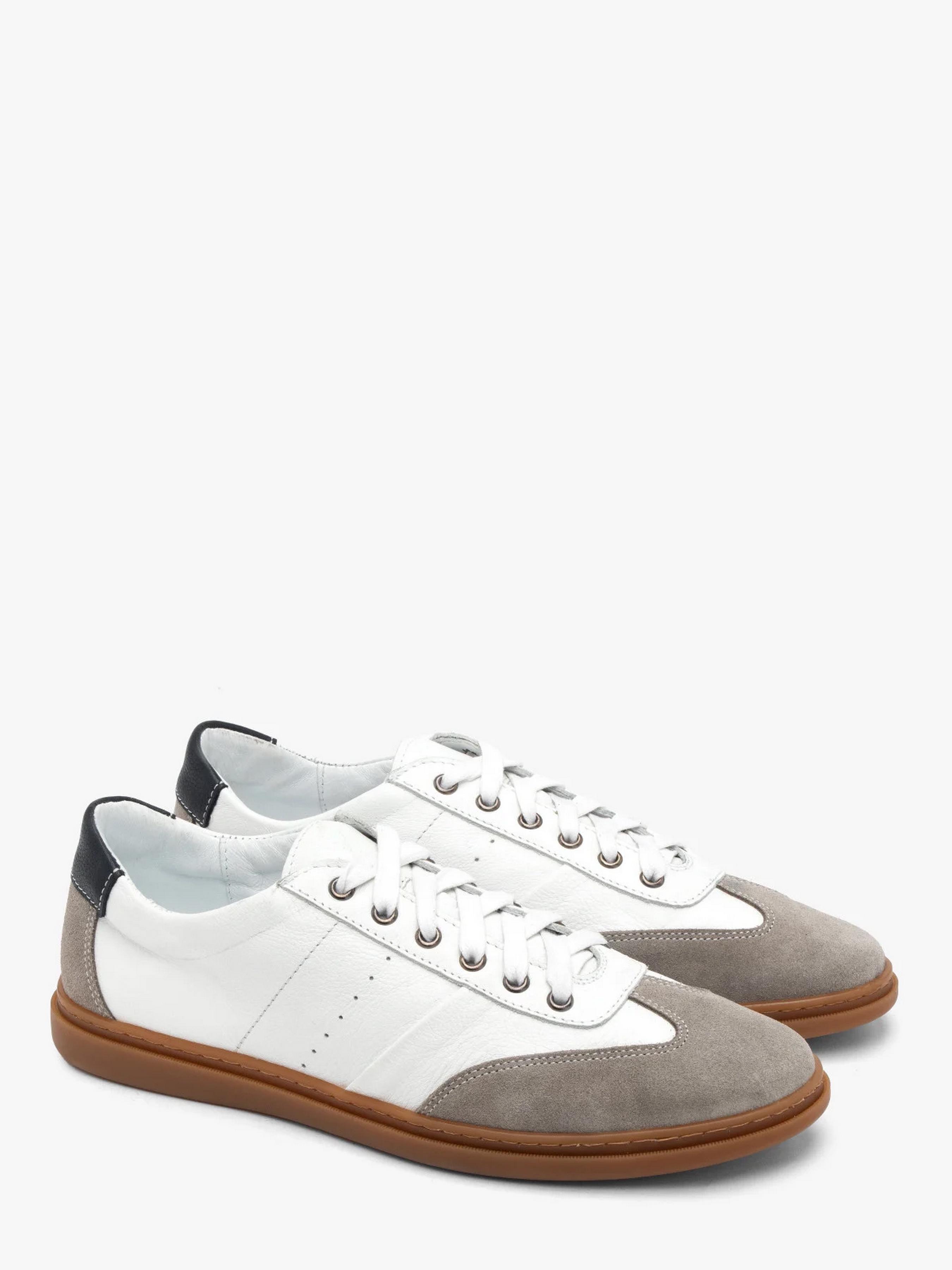 Кеды мужские RYLKO кожаные со вставками из замши р. 42 Бело-серый (IDER09__ _AW3)