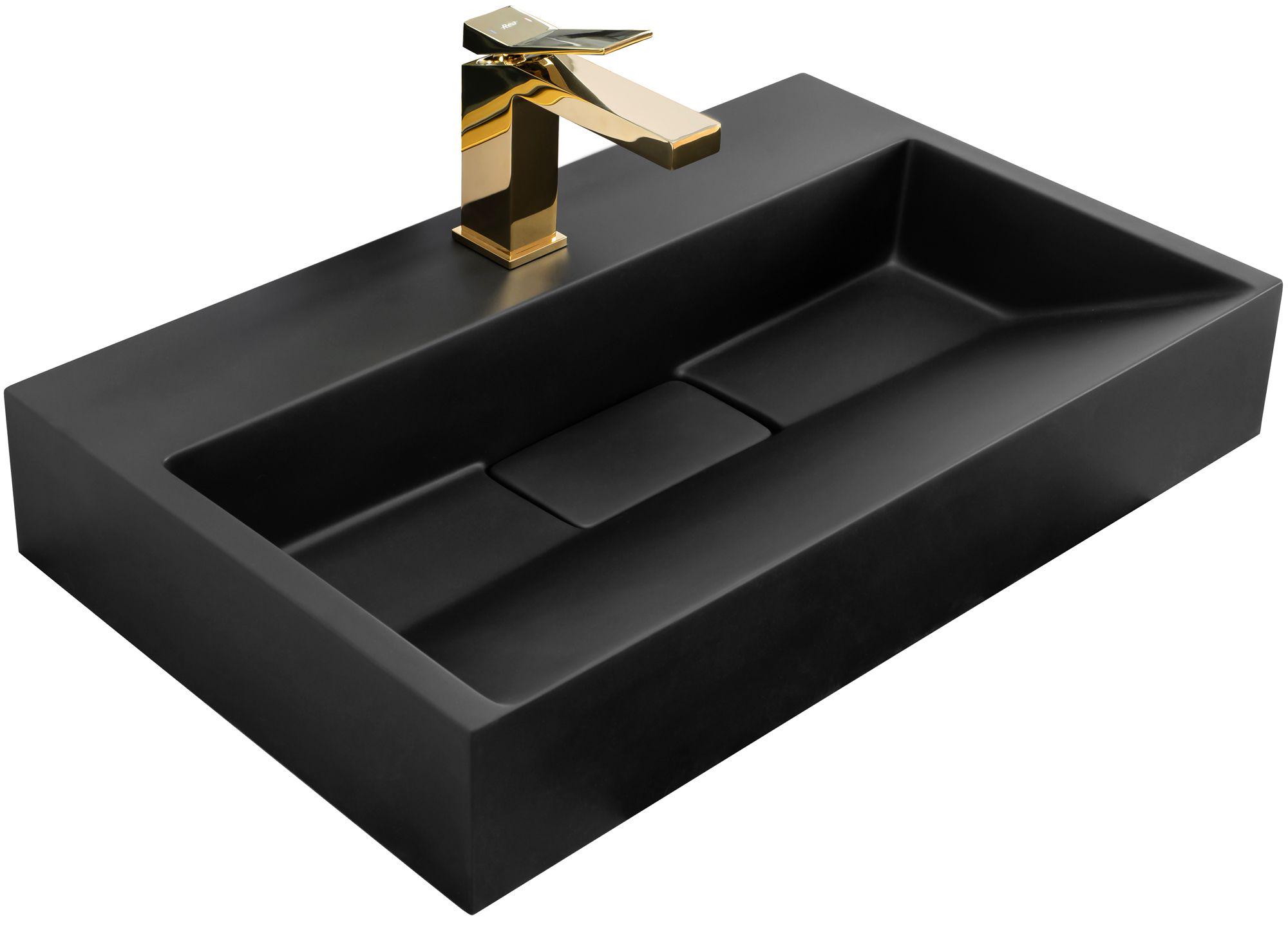 Умывальник подвесной CUBO REA GOYA BLACK MAT REA-U8779 600x370x140 мм Черный (133550)