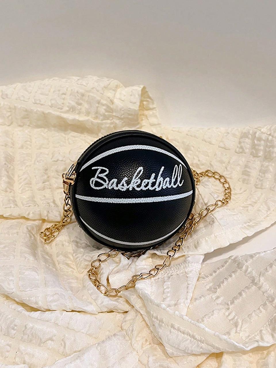 Женская сумка круглая 10407 Basketball мяч на цепочке Черный (2396622349)