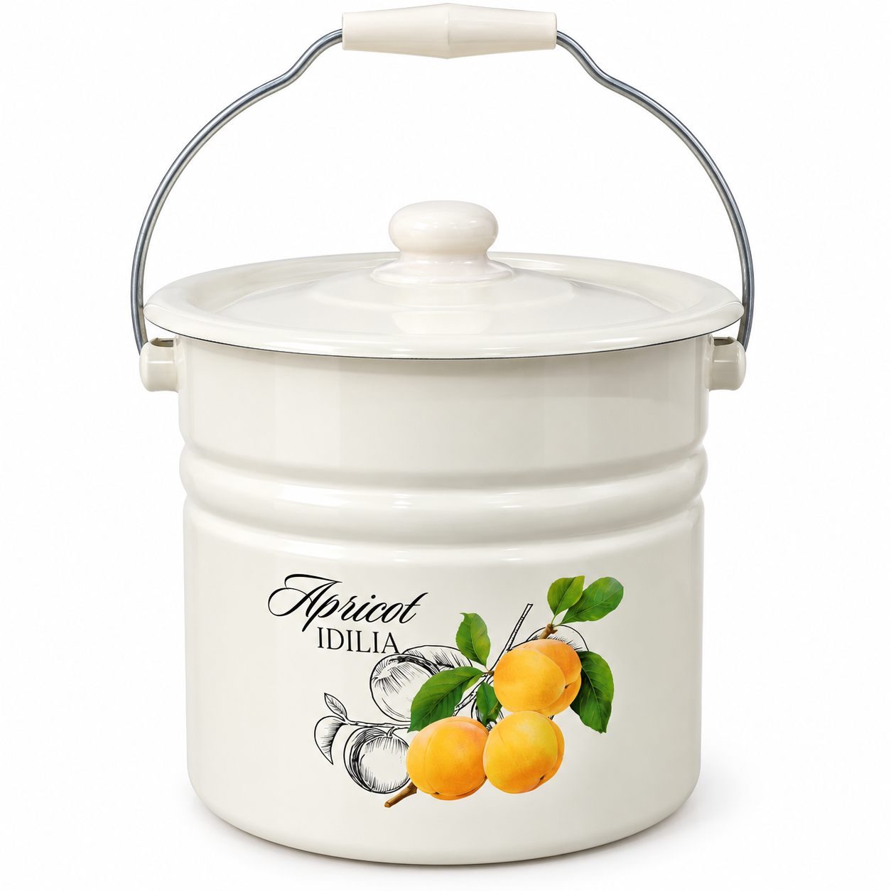 Ведро Idilia Абрикос с крышкой 12 л (1224/2)