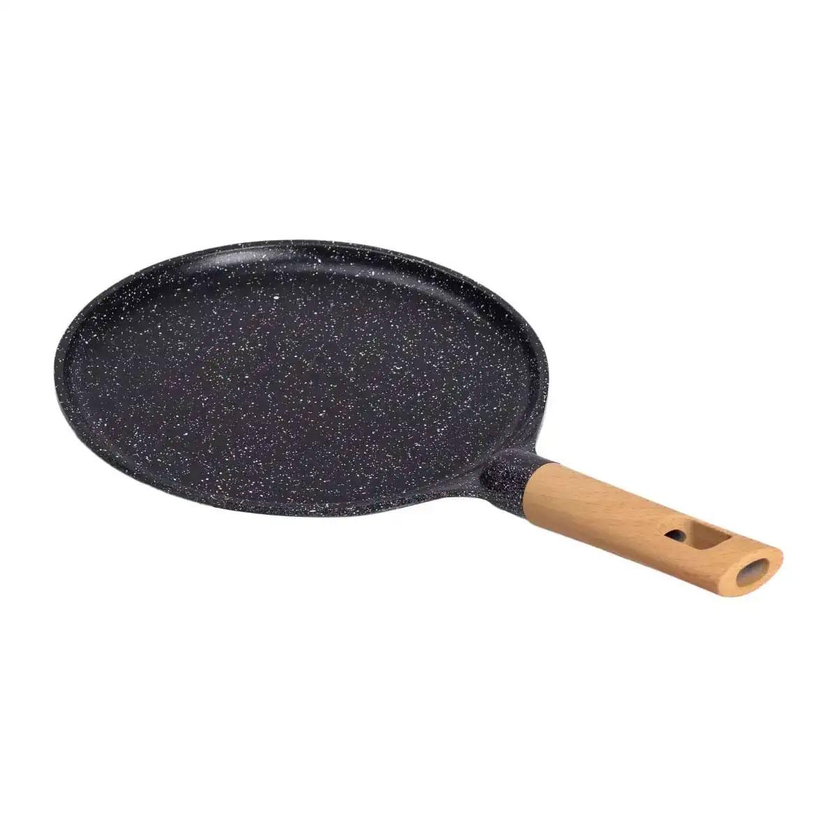 Сковорода алюмінієва для млинців MGC з мармуровим антипригарним покриттям товстим дном Ø 24 см Black - фото 3 Сковорода алюмінієва для млинців MGC з мармуровим антипригарним покриттям товстим дном Ø 24 см Black - фото 3