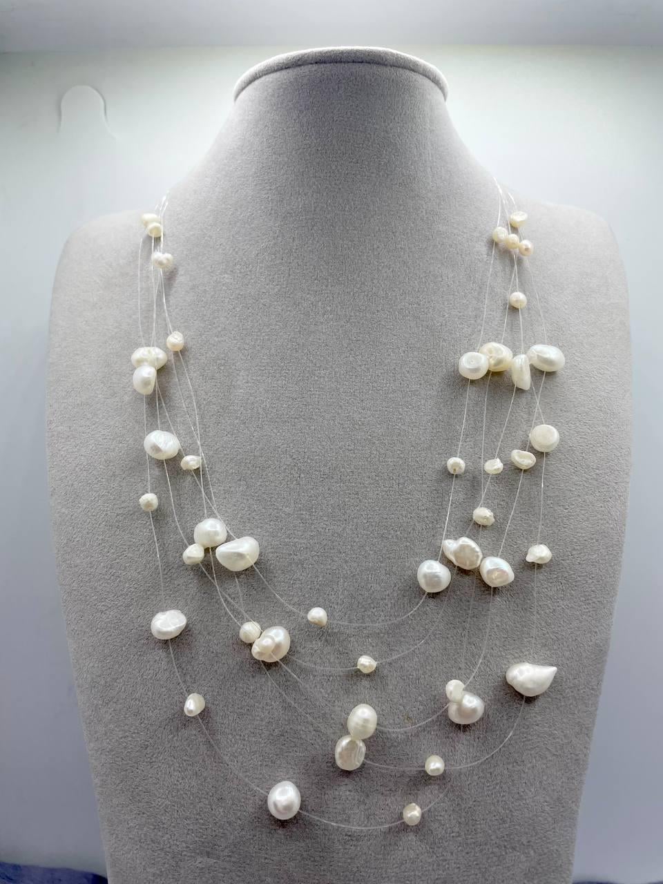 Бусы паутинка 45 см Белый (9295)