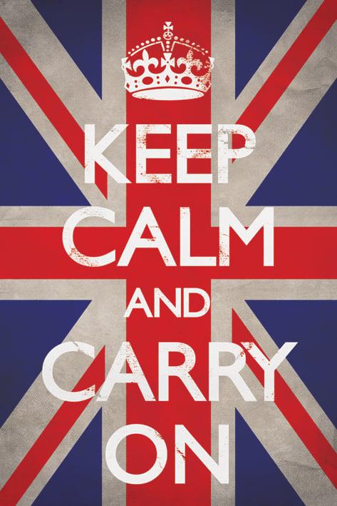 Постер плакат Сохраняйте Спокойствие И Продолжайте В Том Же Духе/Keep Calm and Carry On Union Jack 61x91,5 см