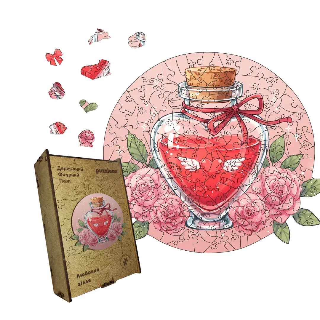 Пазл дерев'яний фігурний любовне зілля А2 300+ ел. Пазл дерев'яний фігурний любовне зілля А2 300+ ел.