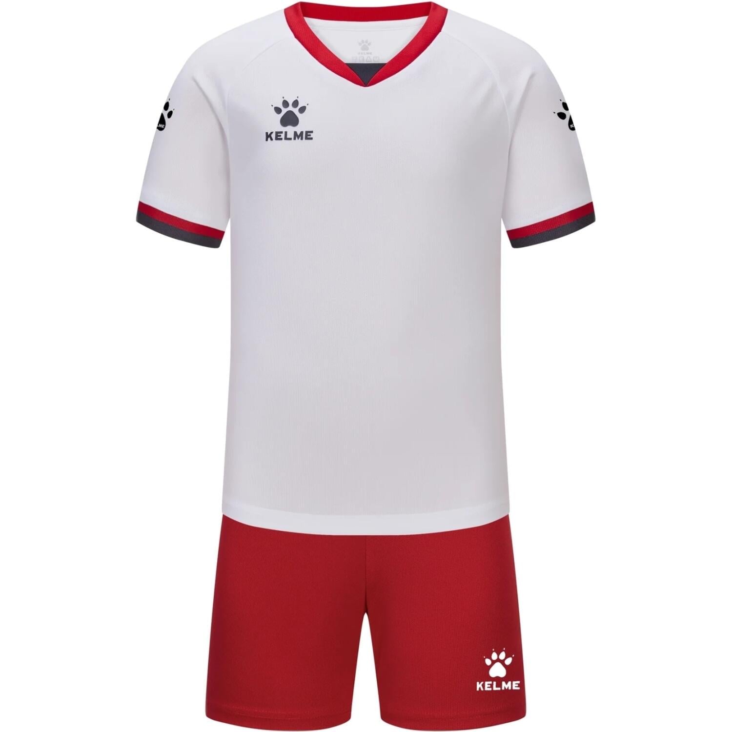 Комплект футбольної форми дитячий Kelme 130 см Біло-червоний (8551ZB31084.9100)