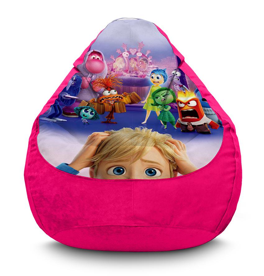 Кресло-мешок iPuff Inside out 2 Riley’s thoughts флок XL 80x110 см Розовый (113680)
